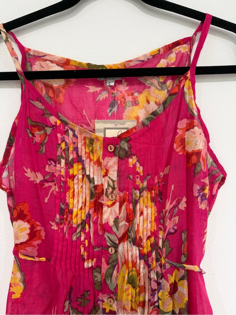 NWT Tasha Polizzi Saddleblanket Floral Tunic Top Pink Cotton Size L - Picture 2 of 6